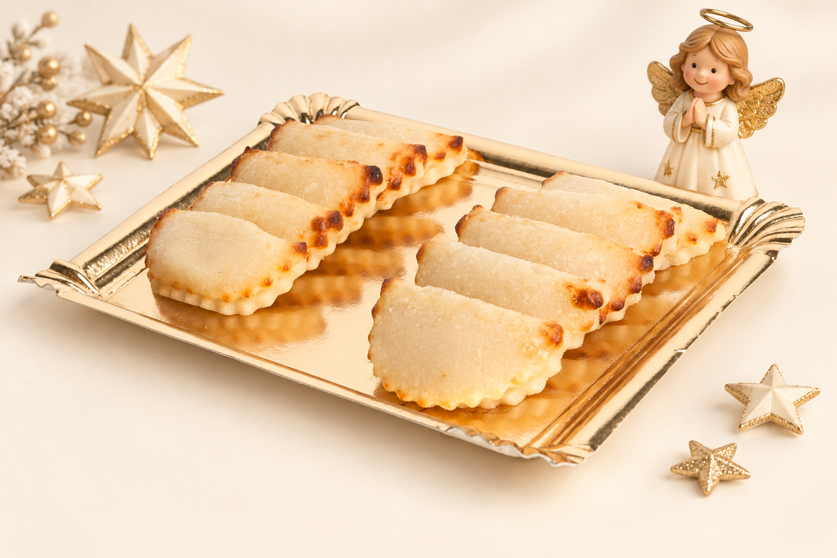 Mazapanes rellenos con angelito navideño y estrellas